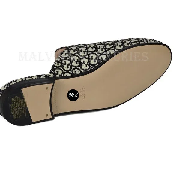 GUCCI SHOES PRINCETOWN HORSEBIT GG JACQUARD SLIPPERS LOAFER MULE sz 39 9 - Picture 13 of 16